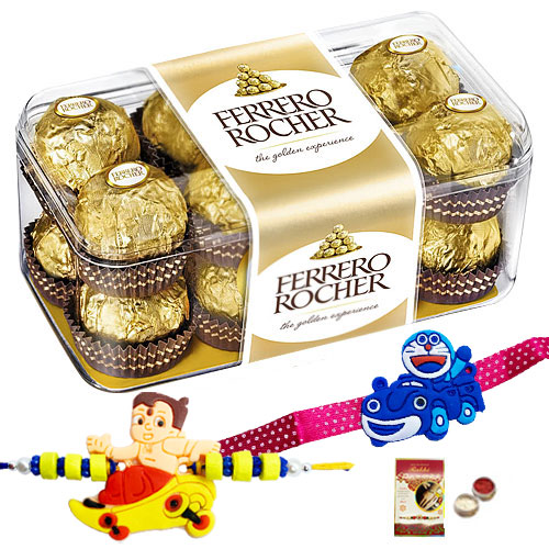 Free 2 Rakhi Roli Tilak and Chawal with Delicious Ferrero Rocher