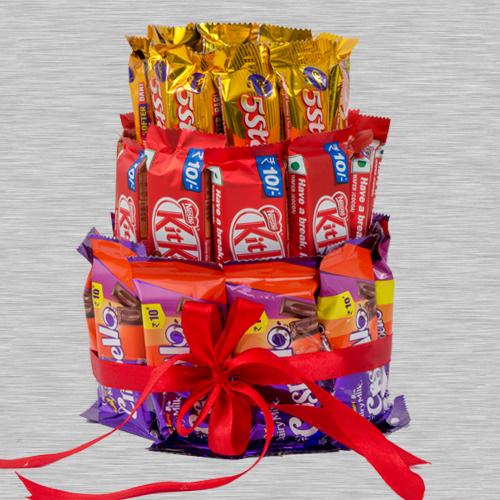 Amazing 3 Layer Arrangement of Kitkat 5 Star n Crispello