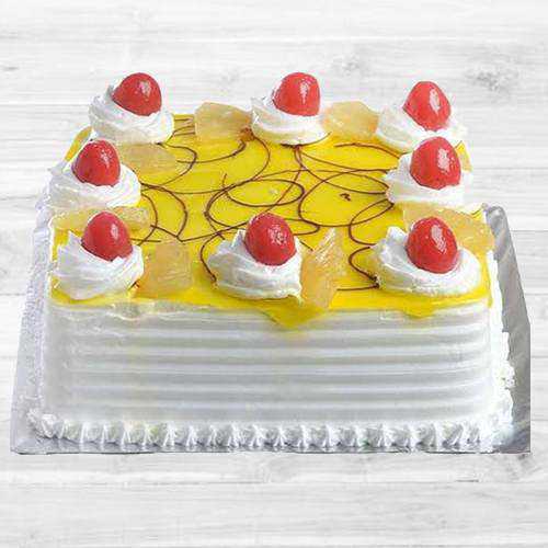 Velvety Eggless Pineapple Cake