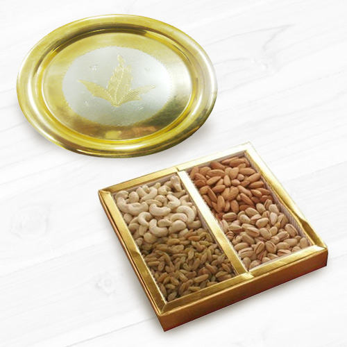 Gold Plated Thali   Mixed Dry Fruits