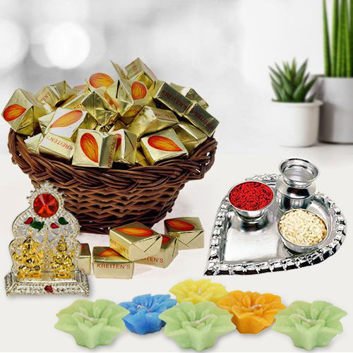 Wonderful Pooja Gift Hamper with Almond Toffees