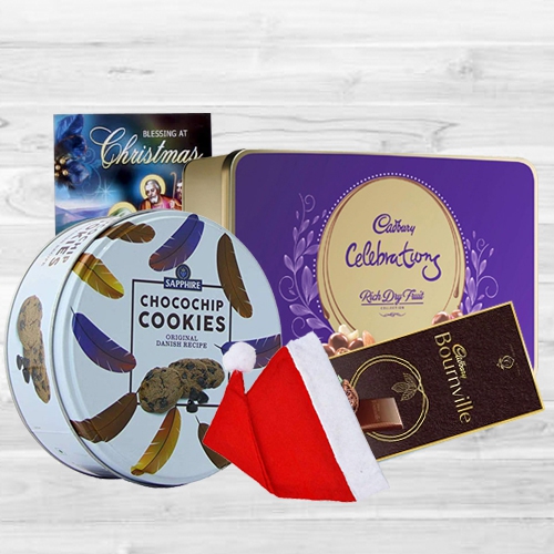 Delectable XMas Chocos N Cookies Gift Combo