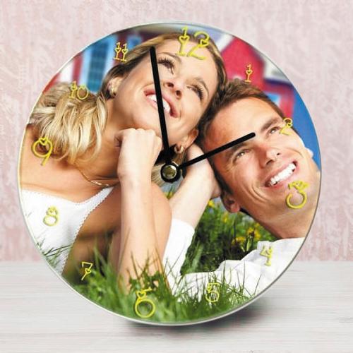 Wonderful Personalized Photo Glass Round Wall Clock