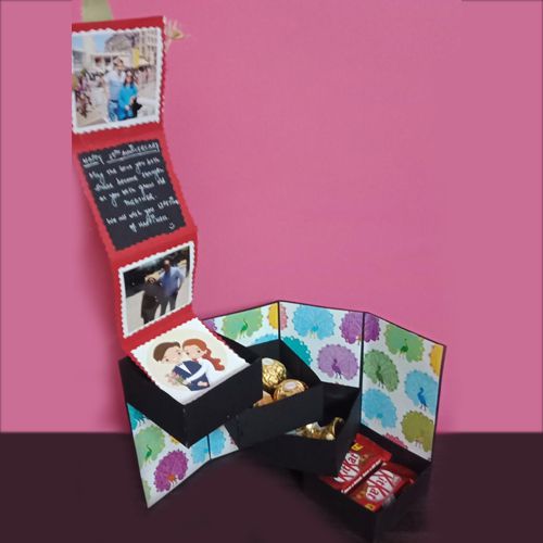 Amazing 4 Layer Pull Up Stepper Box of Chocolates n Personalized Photos