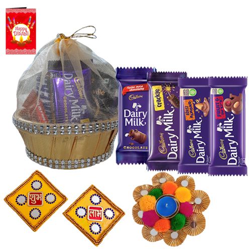 Absolute Bliss Diwali Chocolates with Tea Light Candles