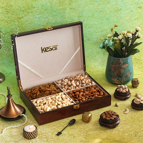 Diwali Nuts In Wooden Lacquer Gift Box