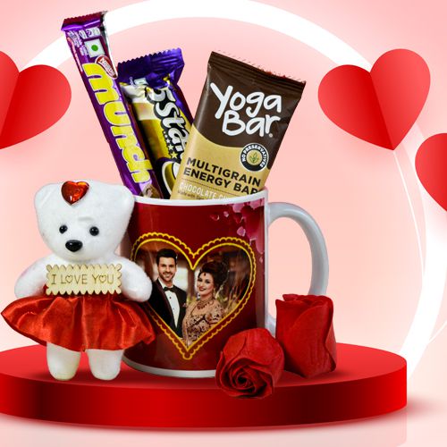 Classy Personalize Mug of Chocolates N Teddy Gift Set