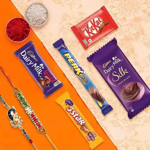 Assorted Chocolates with 2 Designer Rakhi