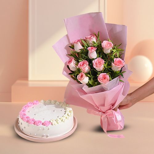 Pink Rose  N  Cake Surprise