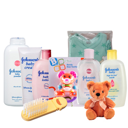 Marvelous Johnson Baby Care Gift Combo with Teddy