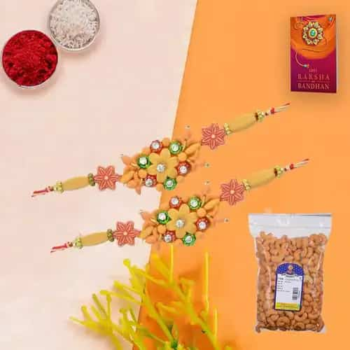 Masala Cashews with Free 2 Rakhis and Roli Tilak Chawal