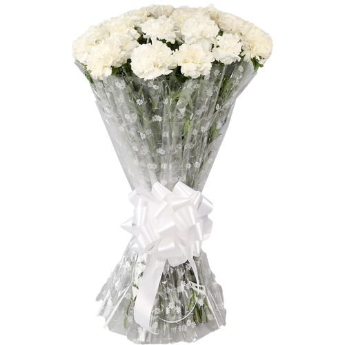 Mesmerizing White Carnations Bunch