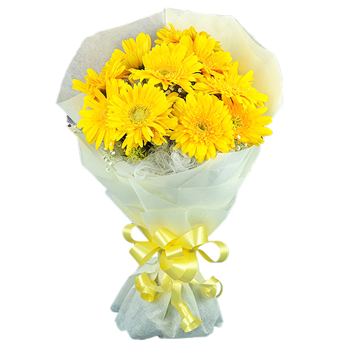 Charming Yellow Gerberas Bouquet