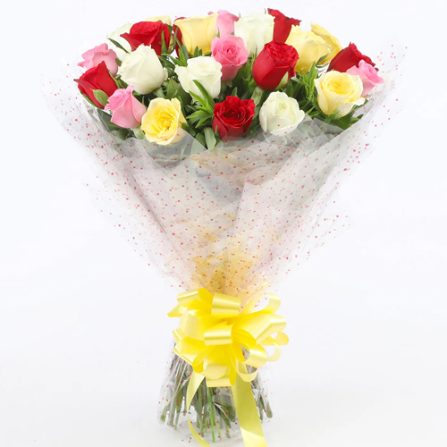 Pretty Mixed Roses Arrangement
