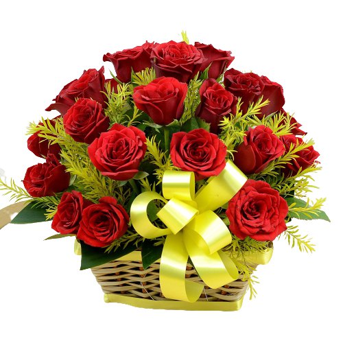 Impressive Basket of Red Roses