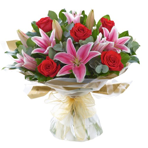 Wonderful Lilies N Roses Bouquet
