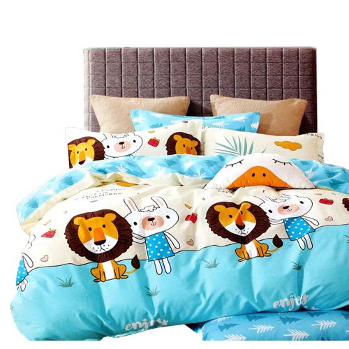 Stunning Cartoon Print Queen Size Bed Sheet with Pillow Cover
