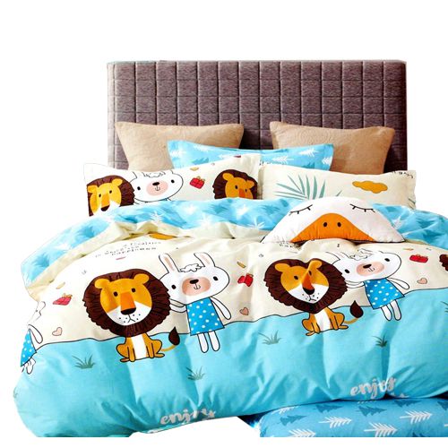 Stunning Cartoon Print Queen Size Bed Sheet with Pillow Cover
