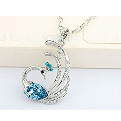 Beautiful Austrian Crystal Studded Peacock Pendant Gift