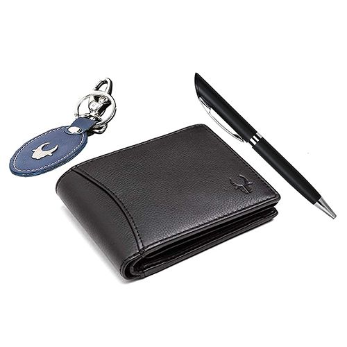 Impressive WildHorn Leather Wallet with Keychain N Pen Combo