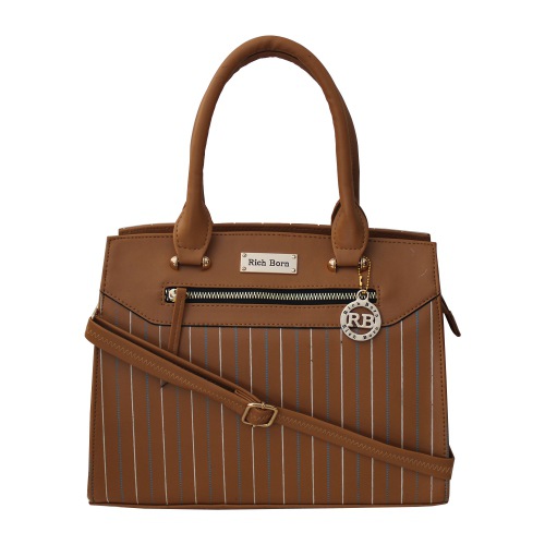 Modish Striped Front Design Ladies Bag