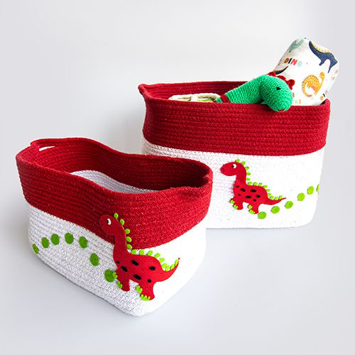 Stylish Cotton Rope Baskets Duo