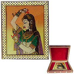 Lovely Meenakari Design Handcrafted Wooden Jewellery Box for Mom