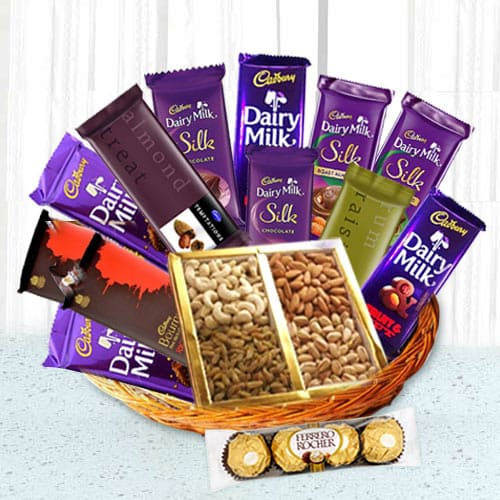 Ambrosial Chocolates n Dry Fruits Gift Basket
