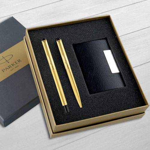 Marvelous Parker Roller n Ball Pen with Card Holder