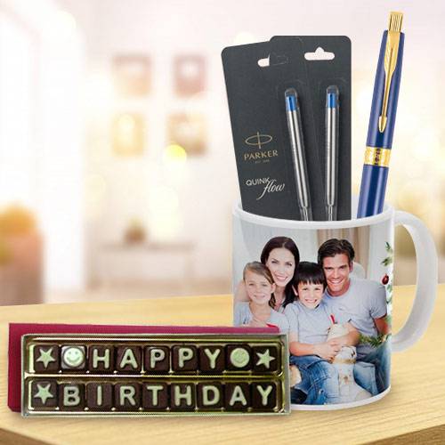 Admirable Combo of Parker Pen with Coffee Mug and Handmade Chocolate