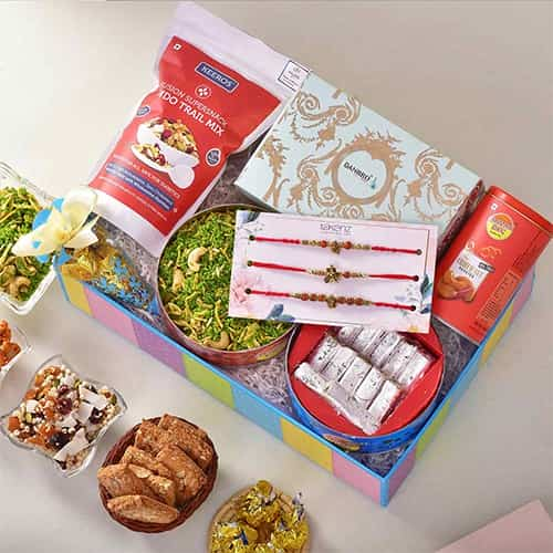 Auspicious Ganpati Trio Rakhi Hamper