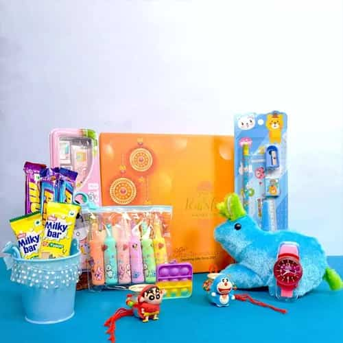 Appealing Kids Rakhi n Assorted Kits Combo