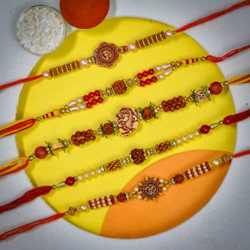 Set of 5 Ethnic Rakhi