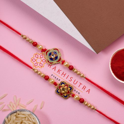 Ethnic Kundan Rakhi Set of 2