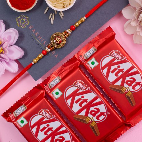 Elegant OM Rakhi N Kitkat Combo