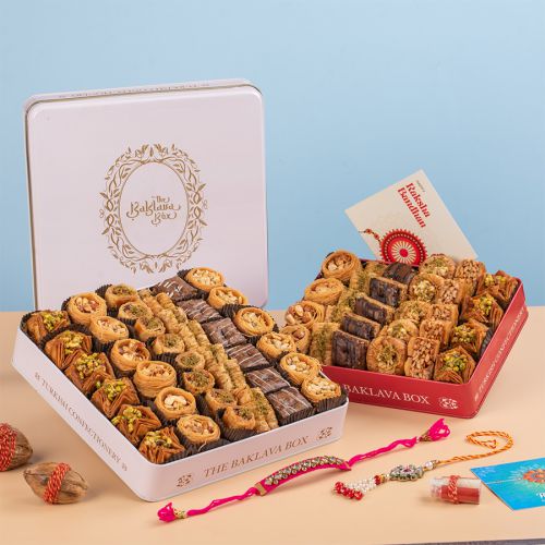 Designer Rakhi  N  Baklava Combo