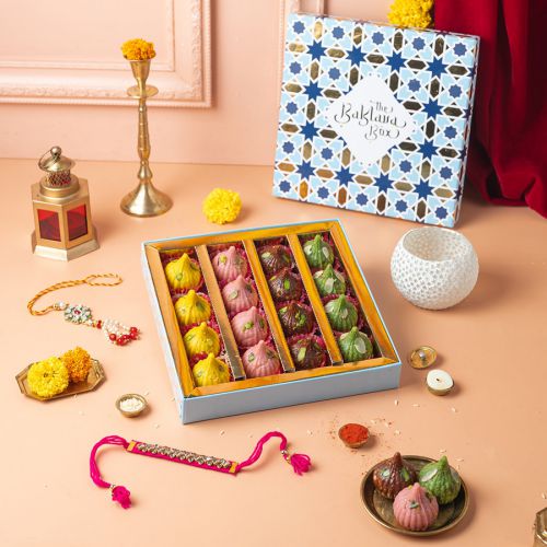 Assorted Modak  N  Rakhi Gift Set