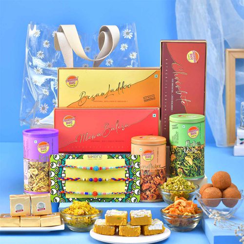 Stunning Pearl Rakhi  N  Gourmet Treats Delight