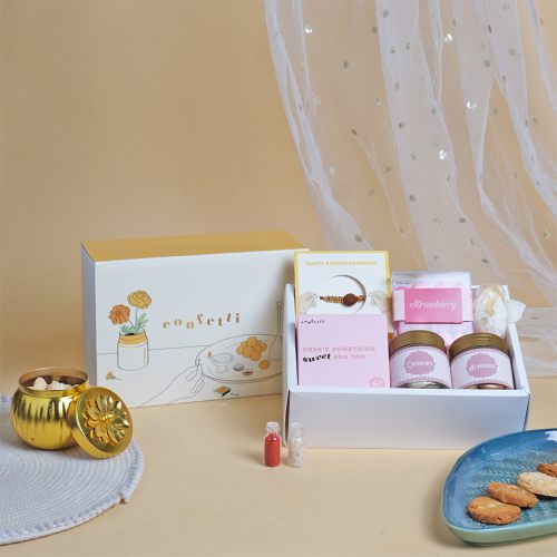 Rudraksha Rakhi  N  Gourmet Bites Hamper