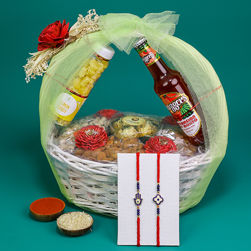 Duo Evil Eye Rakhi Festive Treat Basket