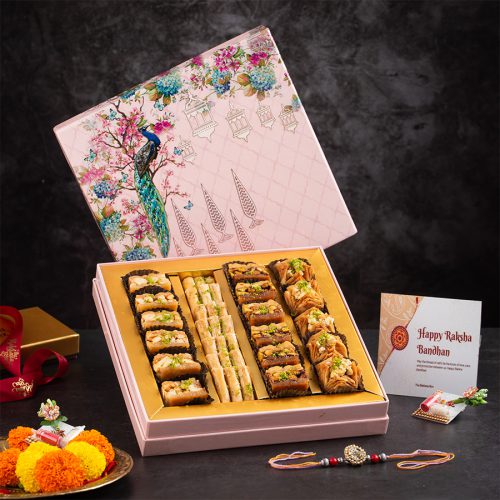 Elegant Rakhi Baklava Gift Set