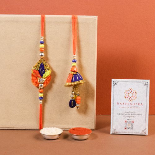 Graceful Bhaiya Bhabi Rakhi Set