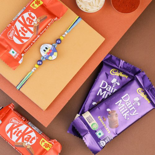Delightful Donald Duck Rakhi & Chocolate Gift
