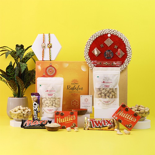 Stylish Rakhi & Gourmet Surprises Pack