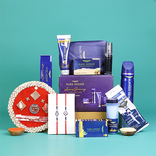 Elegant Rakhi & Grooming Essentials Hamper
