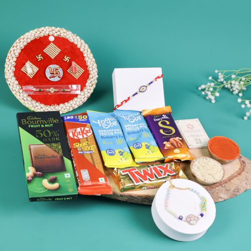 Vibrant Rakhi n Chocolate Gift Box
