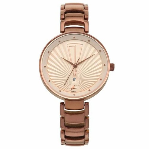 Classy  Ruffles Analog Beige Dial Womens Watch
