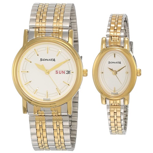 Charismatic Sonata Analog Silver Dial Pair Watch